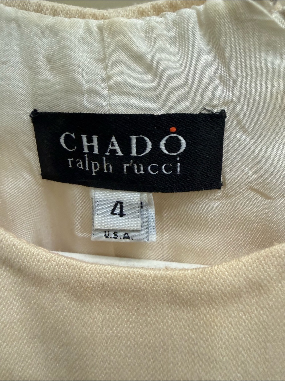Chado by Ralph Rucci Wool Cream Sheath Dress - Elegant Professional Style - Picture 7 of 13